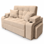 Sofá Cama Beige con Portavasos - Imagen 3